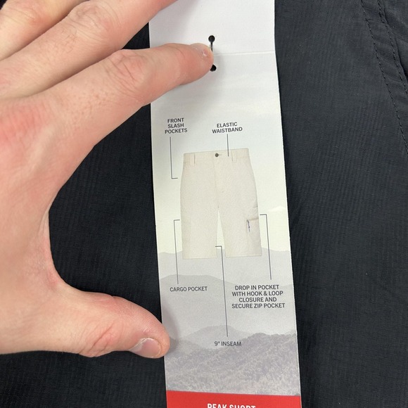 Wrangler ATG Peak Short Shorts Mens 44 Gray Nylon Cargo Hiking 9" Inseam - Picture 3 of 5